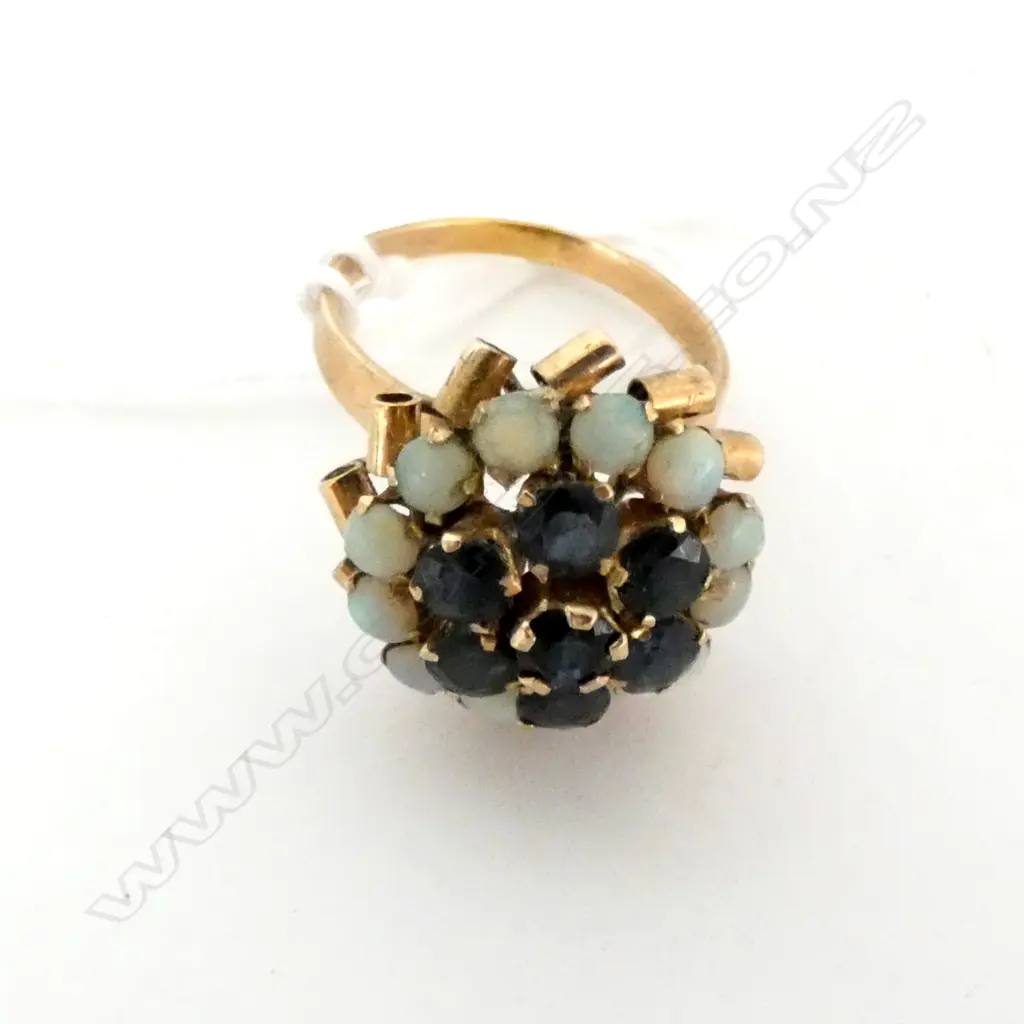 18ct YELLOW GOLD GEM SET PRINCESS RING (17482) Image 1++