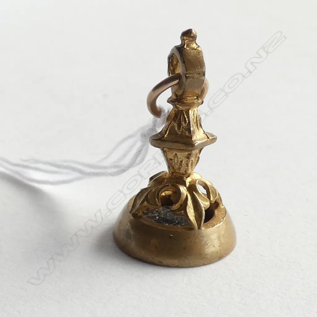 (19401b) 19thC GILT FOB SEAL CARNELIAN PANEL... Image 1++