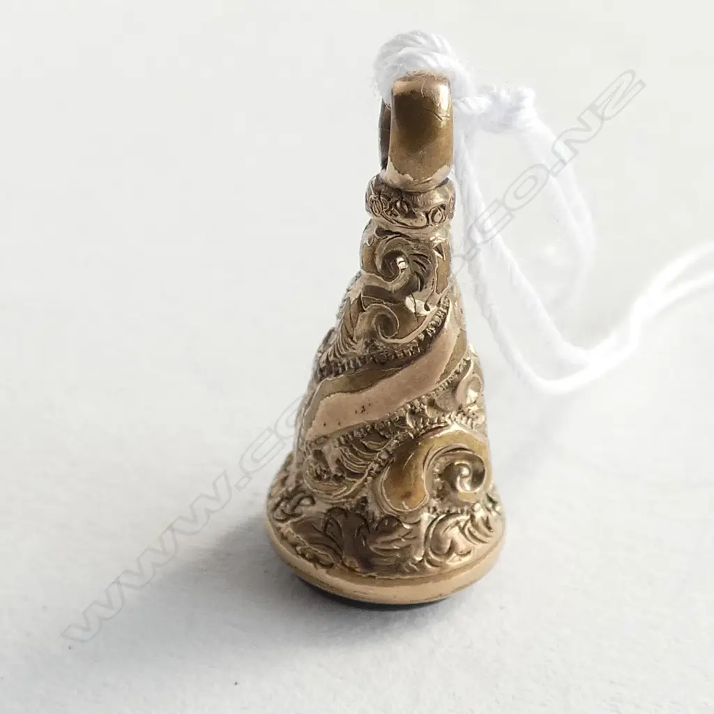 (19401c) 19thC GILT FOB SEAL BLOODSTONE PANEL Image 1++