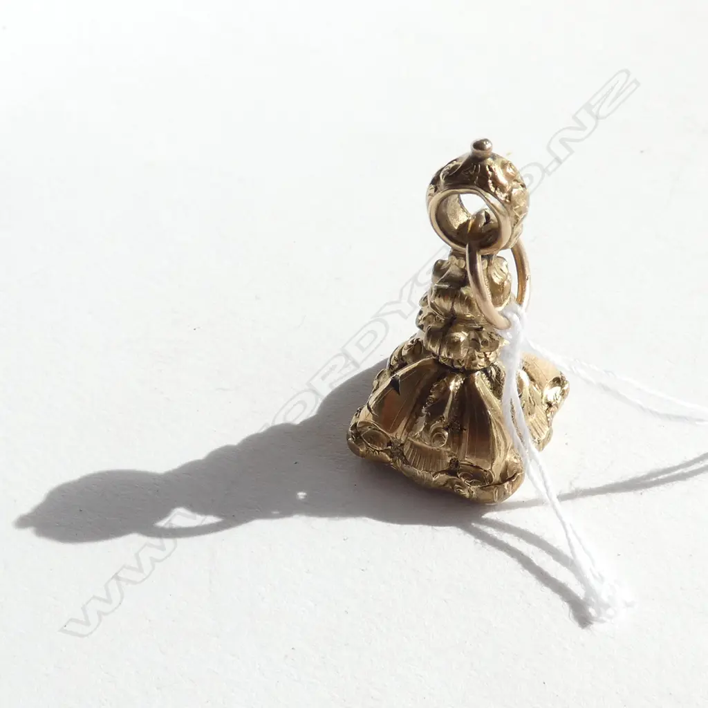 (19401) VICTORIAN GOLD PLATE FOB SEAL BLOODSTONE.... Image 1++