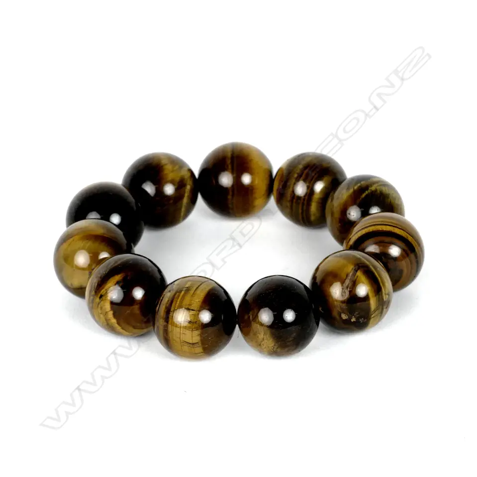 TIGER'S EYE MALA BEAD BRACELET Image 1++
