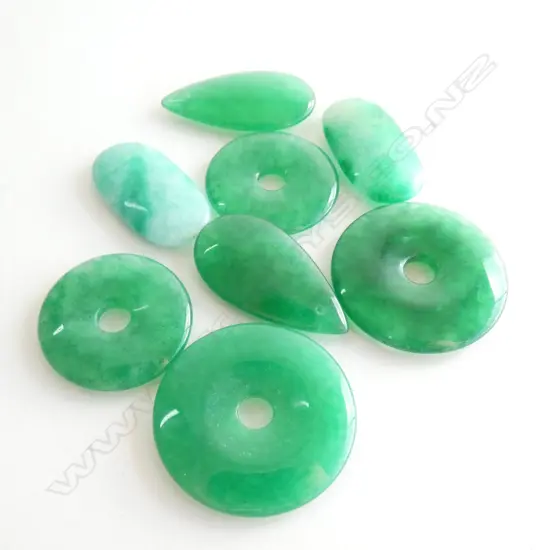 8 JADEITE PENDANTS