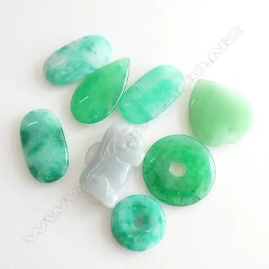8 JADEITE PENDANTS