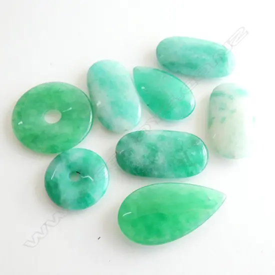 8 JADEITE PENDANTS