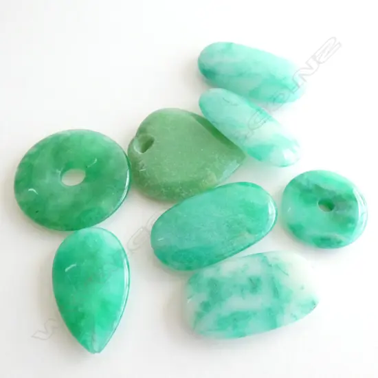 8 JADEITE PENDANTS