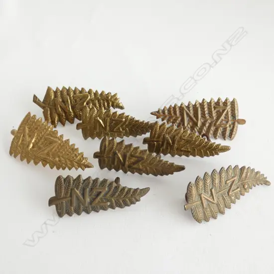 8 NZ FERN WAR BADGES 