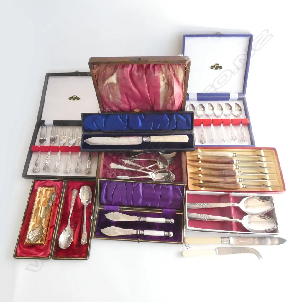 ASST BOXES SILVER PLATE CUTLERY - 8 BOXES  Image 1++