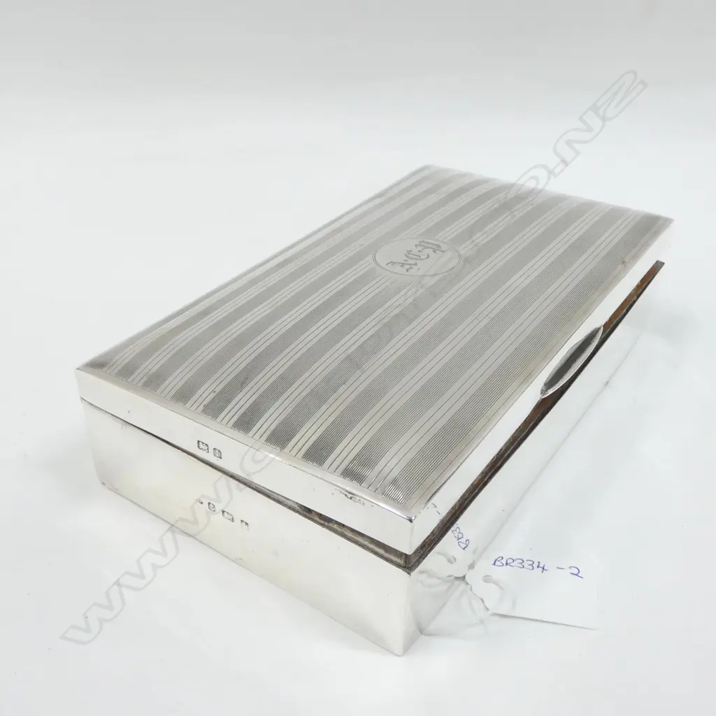 STG SILVER BOX LEATHER & WOOD INTERIOR BIRMINGHAM L.20mm Image 1++