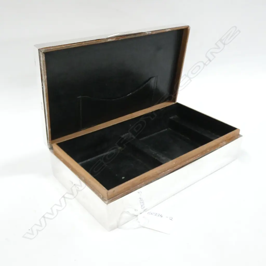 STG SILVER BOX LEATHER & WOOD INTERIOR BIRMINGHAM L.20mm Image 1++