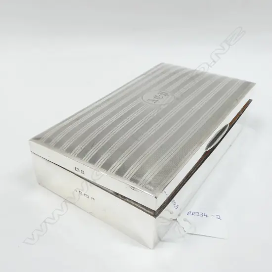 STG SILVER BOX LEATHER & WOOD INTERIOR BIRMINGHAM L.20mm