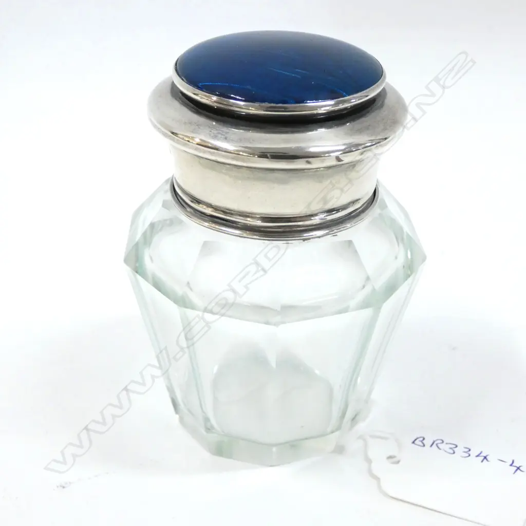 STG SILVER & BUTTERFLY WING PERFUME BOTTLE BIRMINGHAM 1926 Image 1++