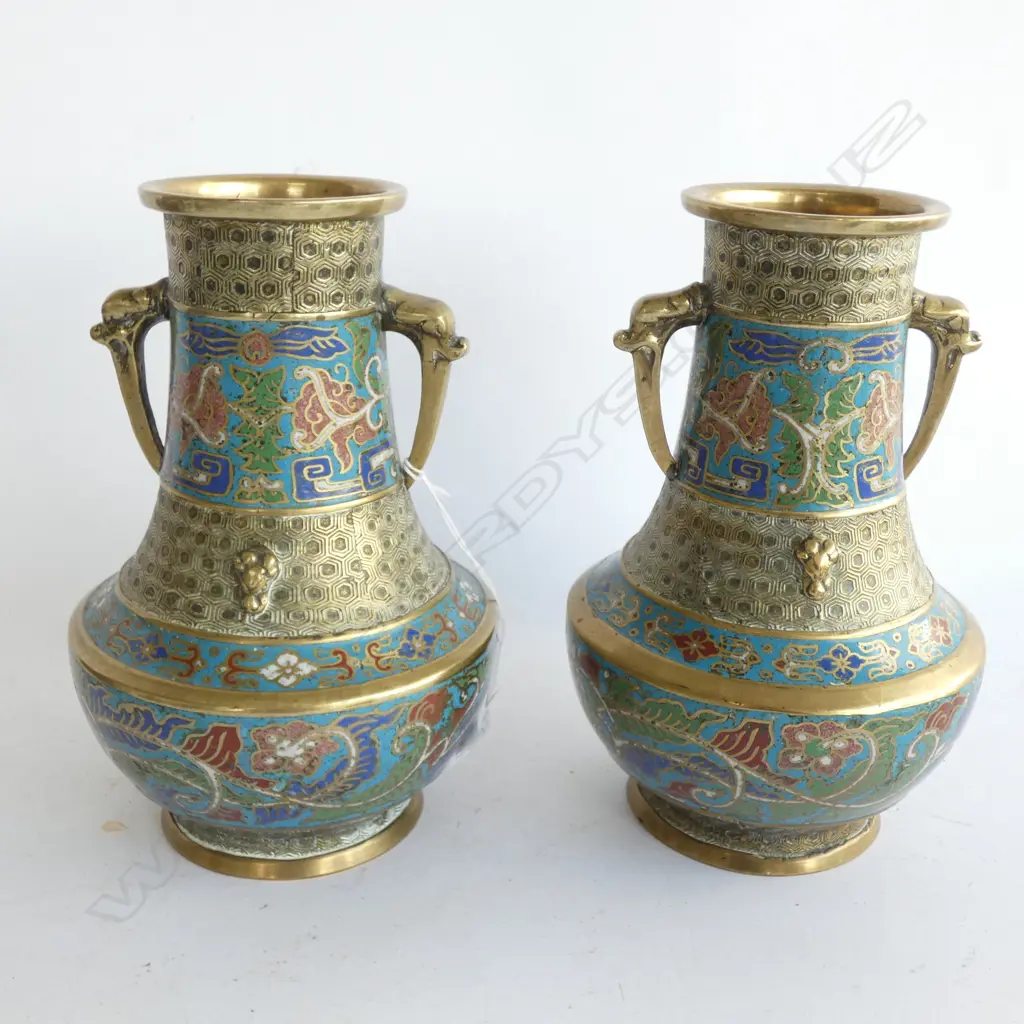 PR CHAMPLEVE VASES H.225mm Image 1++