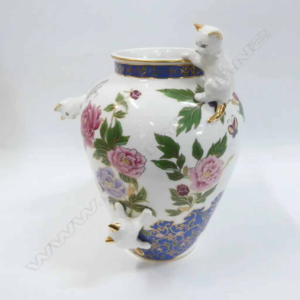 LG FRANKLIN MINT IMPERIAL CATS VASE - H. 280MM Image 1++