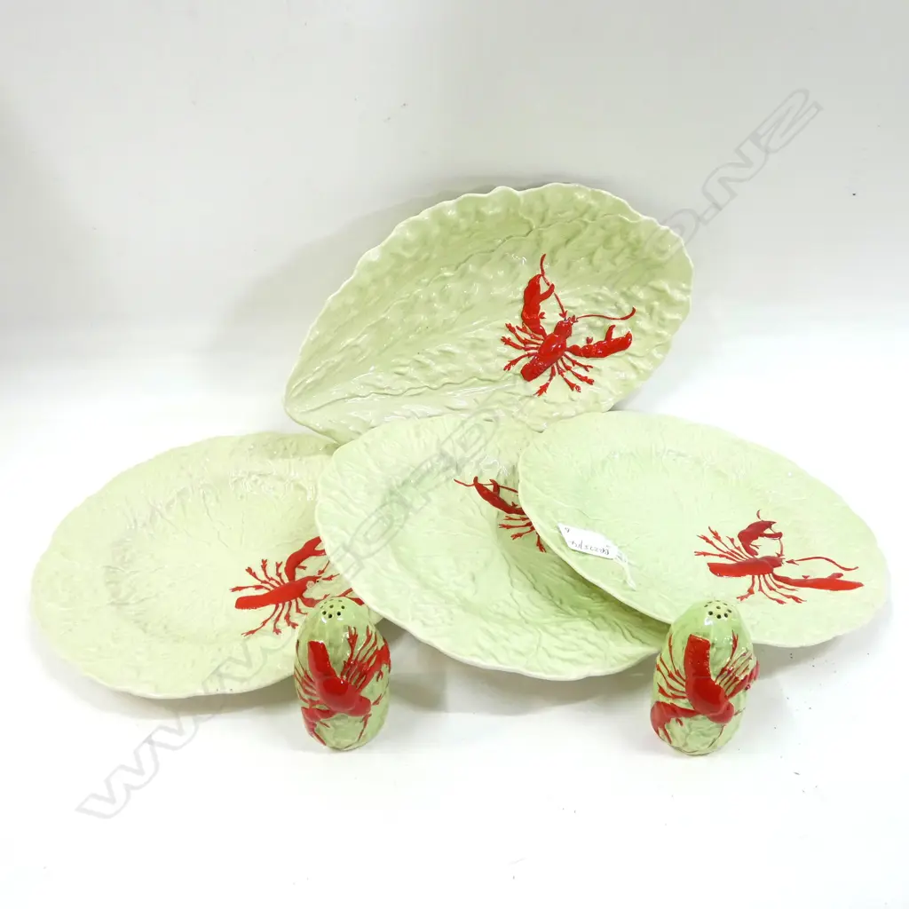 CARLTONWARE CRAYFISH SALT & PEPPER + DISH & 3 PLATES Image 1++