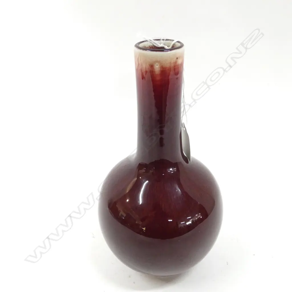 CHINESE OX BLOOD RED QIANLONG VASE H.240mm Image 1++