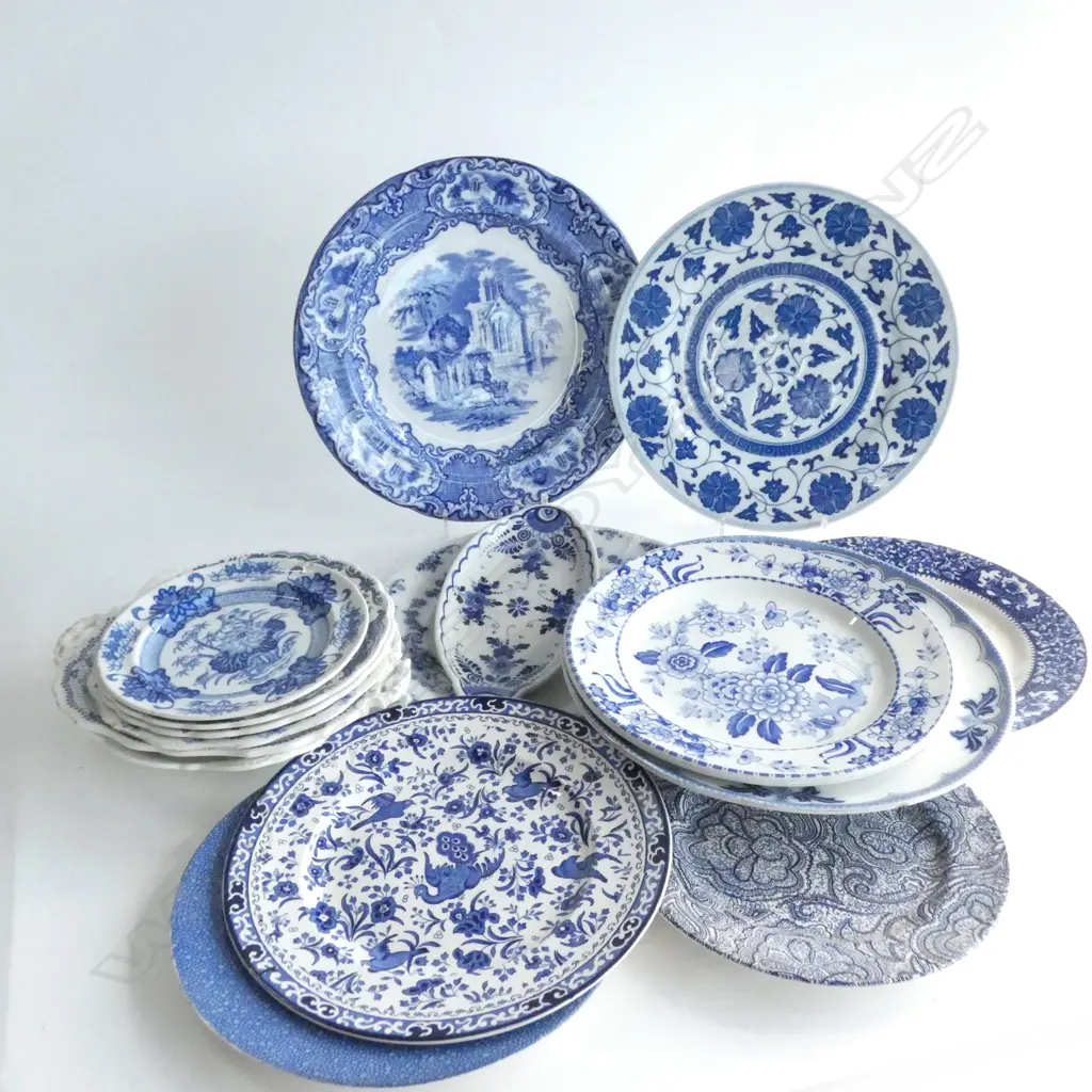 LG GOOD ASST BLUE & WHITE CHINA PLATES - SOME A/F Image 1++