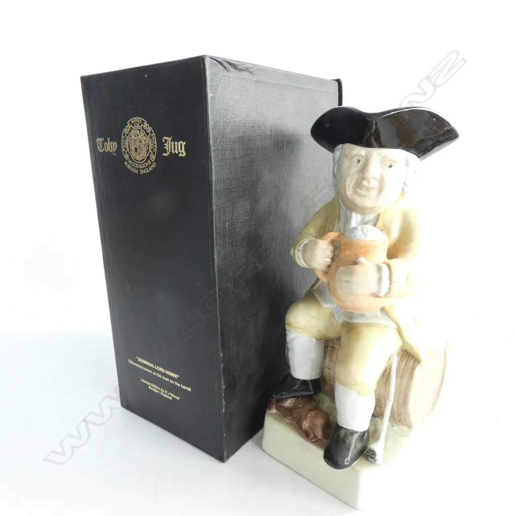 BURSLEM WOODS ADMIRAL LORD HOWE CHARACTER JUG - IN ORIGINAL BOX H. 250MM Image 1++