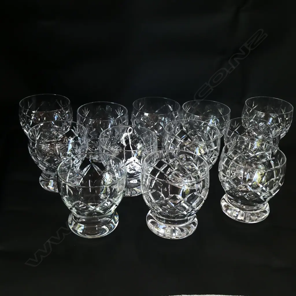12 CRYSTAL CUT GLASSES H. 85 DIA 85MM Image 1++