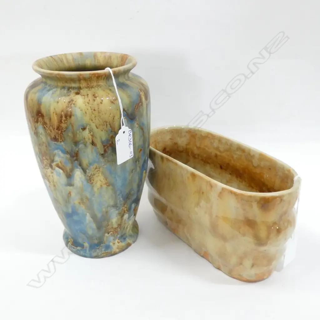PR TRICKLE GLAZE VASES 1 X CROWN LYNN (?) LARGEST  H 220MM.  Image 1++