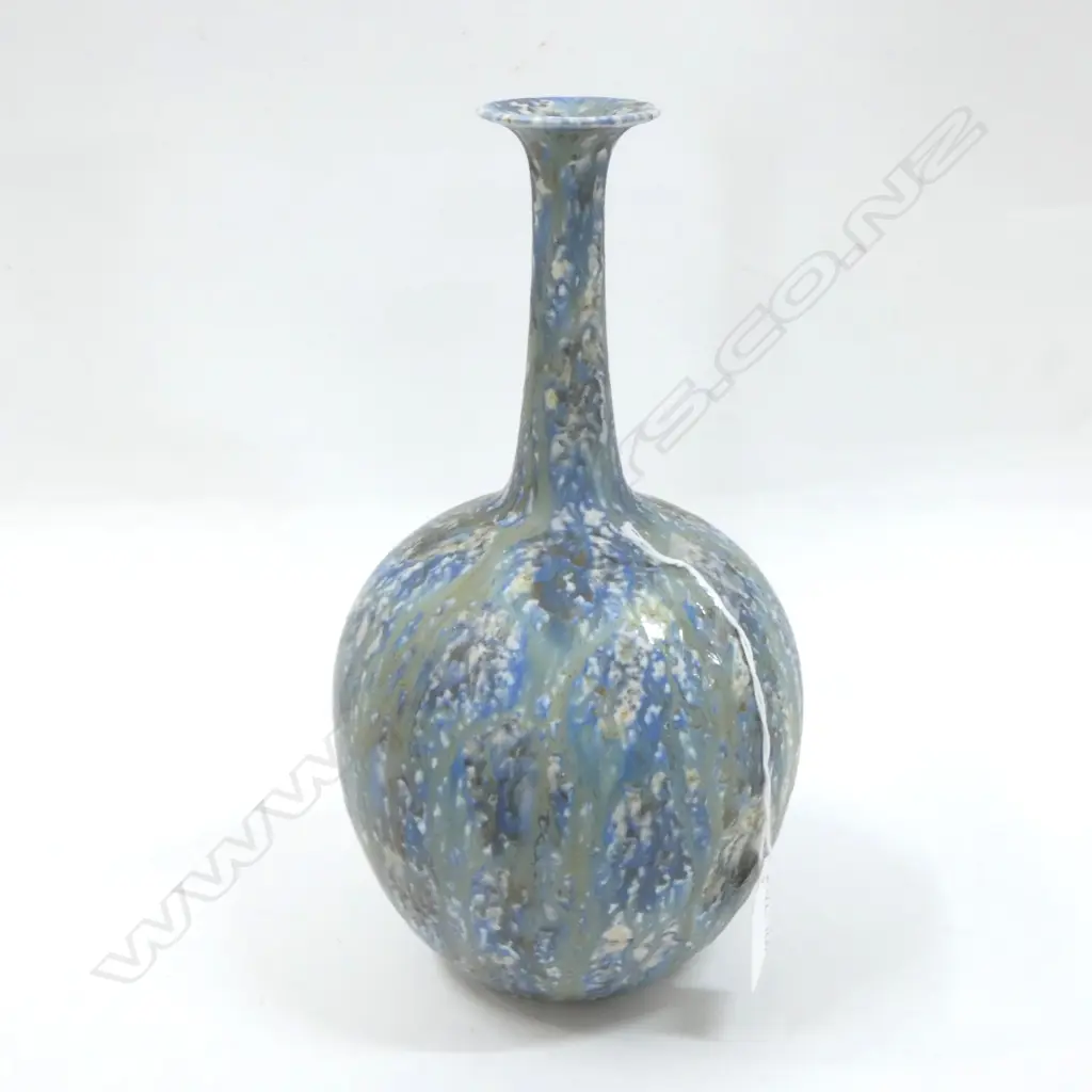 BRETBY BLUE TRICKLE BISQUE VASE H. 270MM Image 1++
