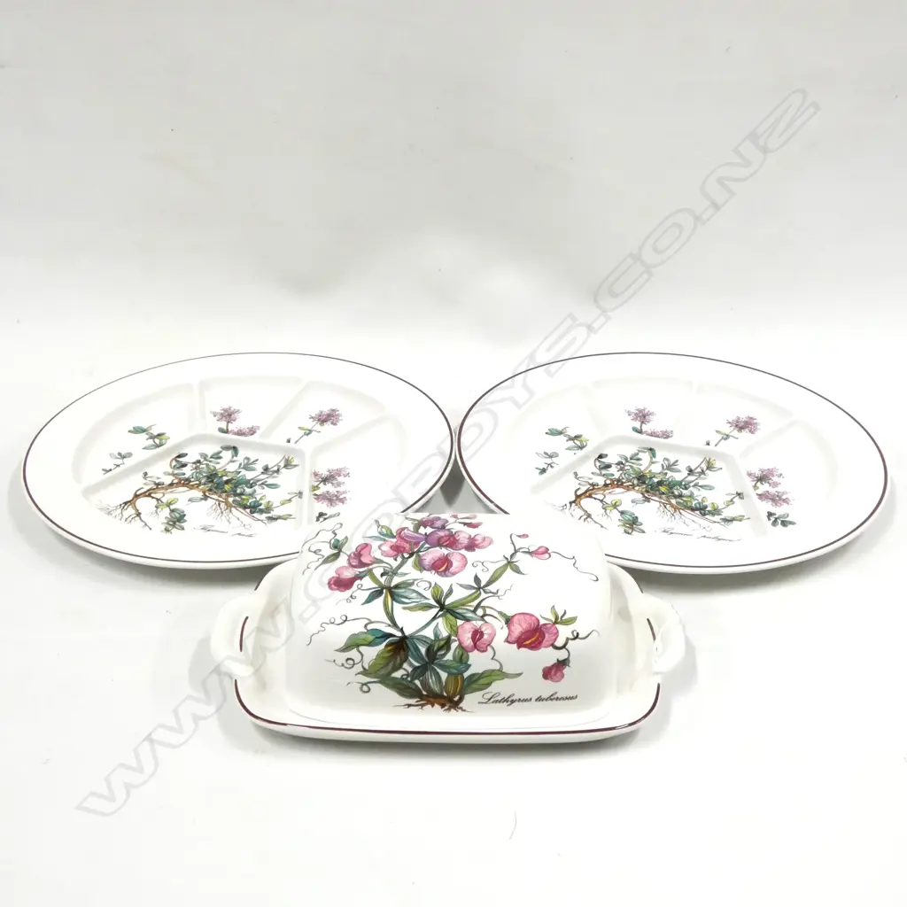 PR VILLEROY & BOCH BOTANICA DIVIDED PLATES (DIA. 245MM)& BUTTER DISH Image 1++