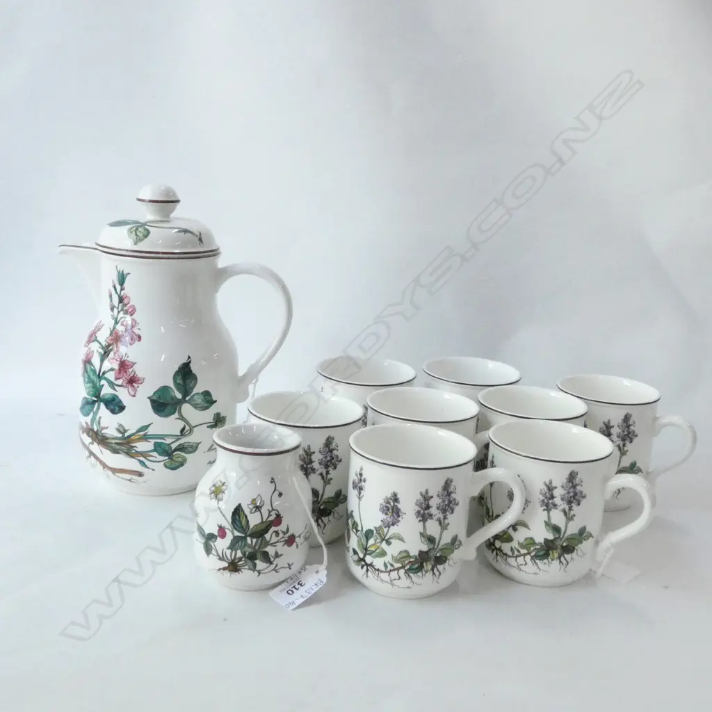 VILLEROY & BOCH BOTANICA 8 MUGS / COFFEE POT (H. 250MM) & SM VASE Image 1++