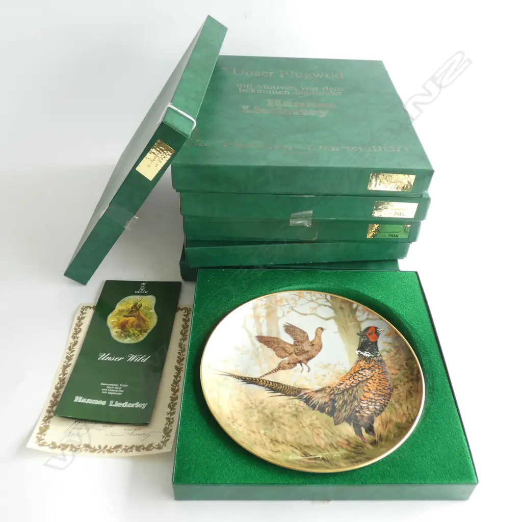 6 KAISER PORCELAIN BIRD SERIES PLATES C1980'S SOME DUPLICATES - INDIVID. BOXED -DIA 240MM Image 1++