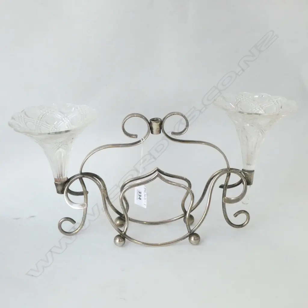 GLASS & EP EPERGNE - 2 GLASS HOLDERS ONLY H. 170 L. 340MM Image 1++