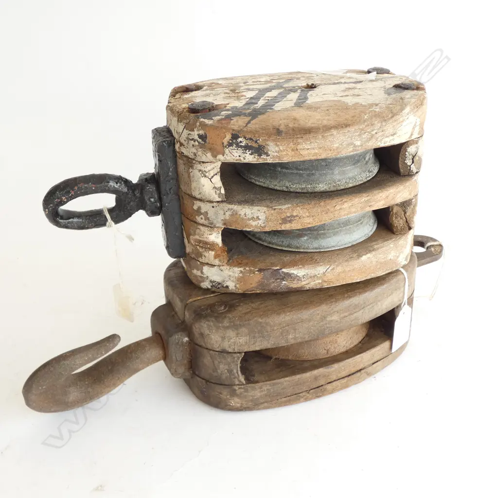 DOUBLE AND SINGLE PULLEY SHIP’S BLOCKS Image 1++