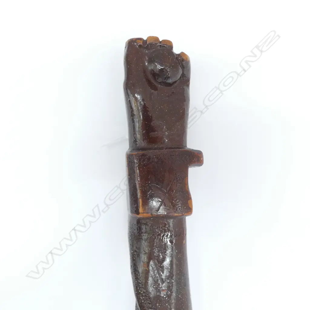 OLD SOLOMON ISLANDS WALKING STICK SNAKE + HAND Image 1++