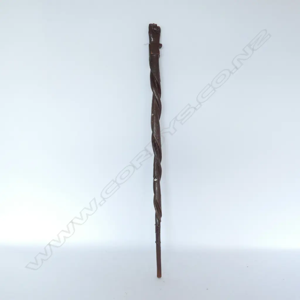 OLD SOLOMON ISLANDS WALKING STICK SNAKE + HAND Image 1++