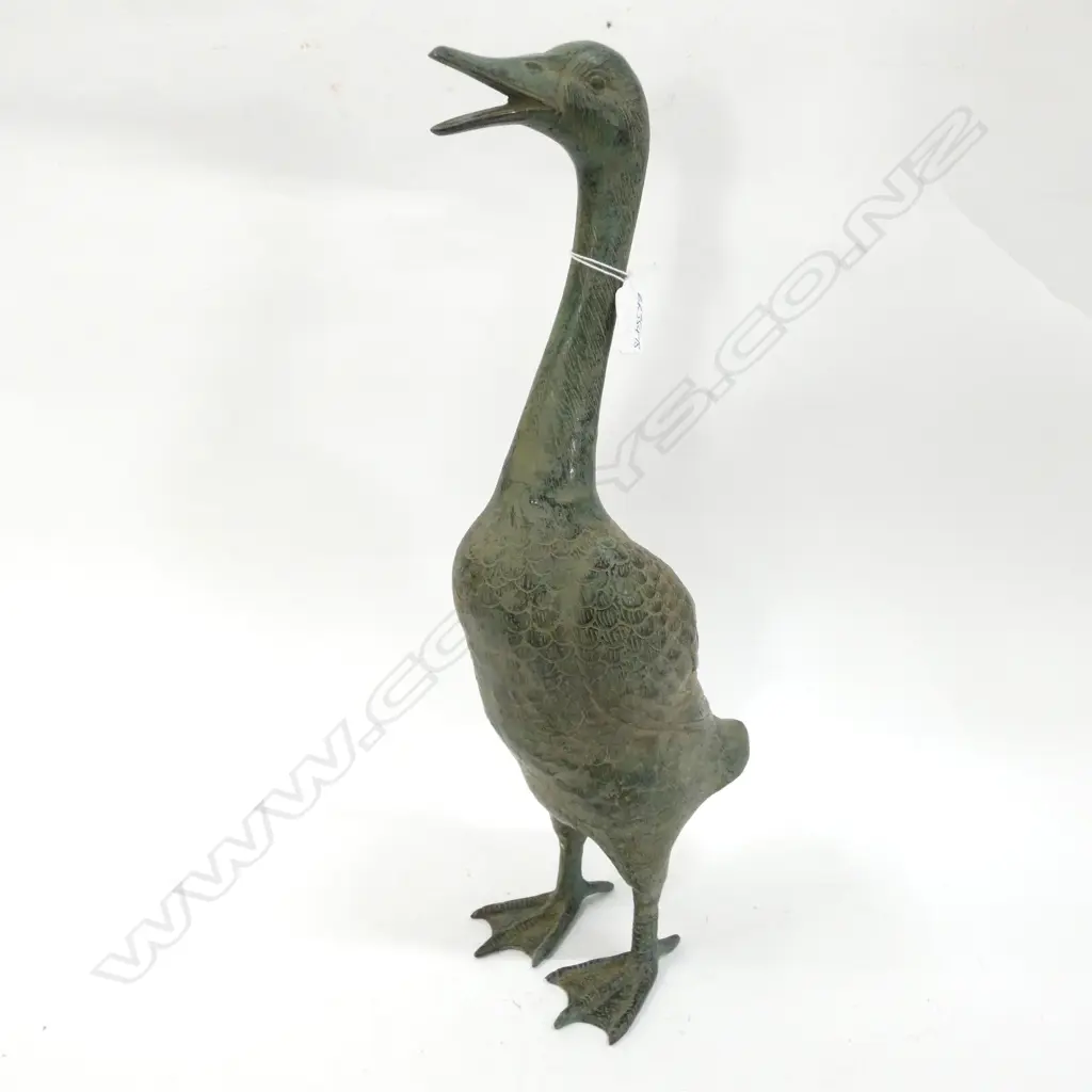 TALL STANDING BRONZE DUCK SCULPTURE H.510mm Image 1++