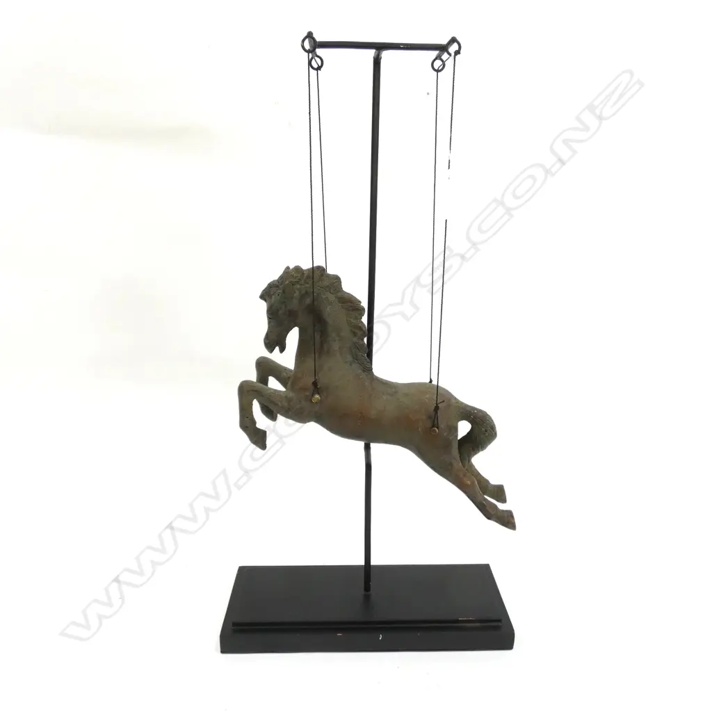 BRONZE SCULPTURE OF A CLASICAL FAIRGROUND HORSE... Image 1++