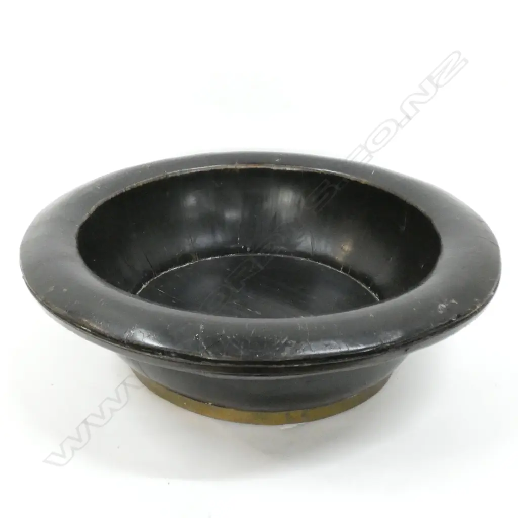 EBONISED OLD CHINESE WOODEN FOOTBATH 515mm dia Image 1++