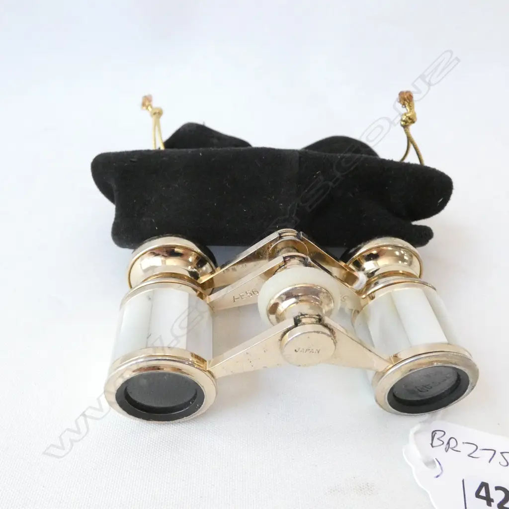 MOP INLAY OPERA GLASSES w. POUCH Image 1++