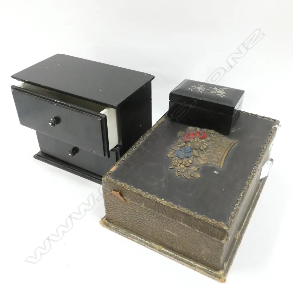 3 OLD TREASURE BOXES - LARGEST 280 X 190MM Image 1++