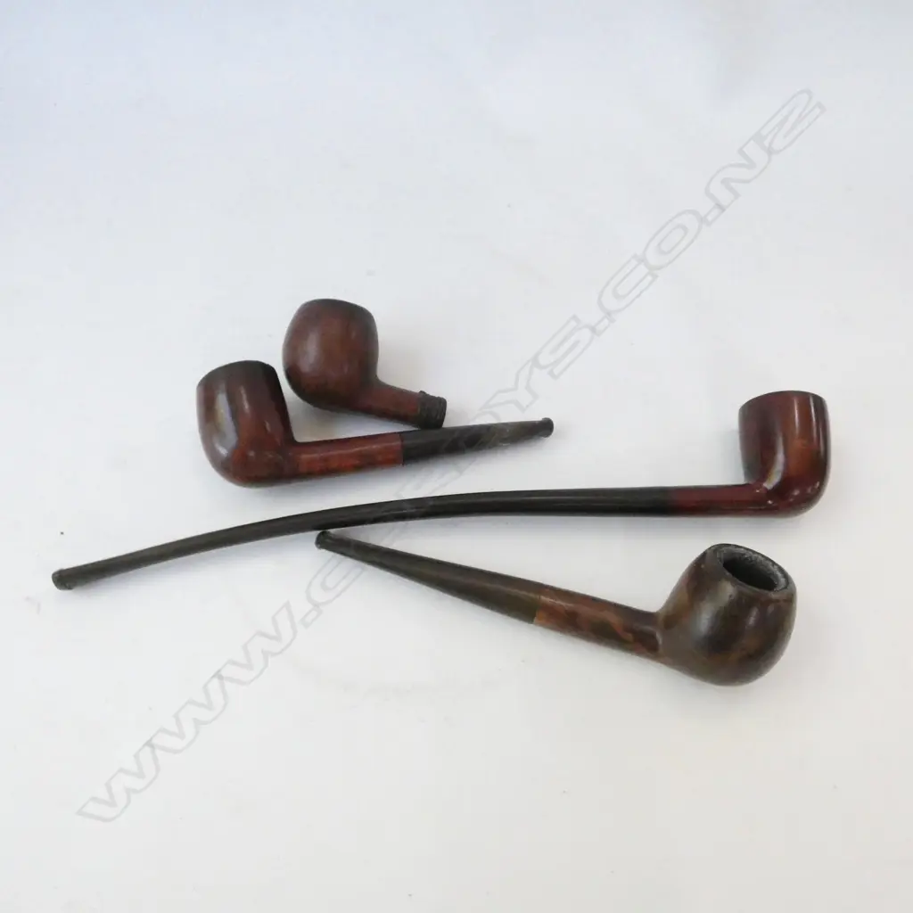 4 OLD WOODEN & BAKELITE PIPES (ONE END MISSING) Image 1++