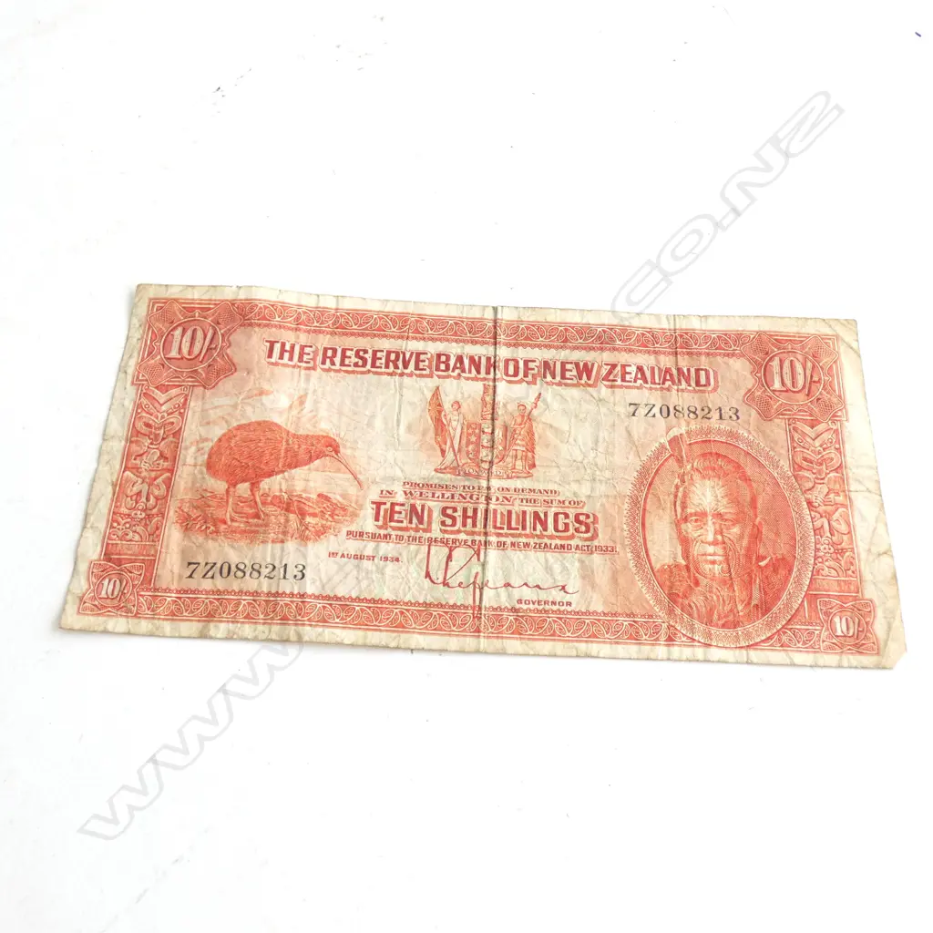 FIRST ISSUE NZ TEN SHILLINGS Image 1++