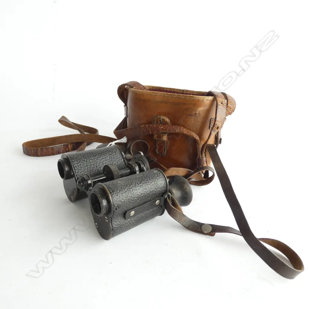 LEATHER CASED BINOCULARS H 120 MM Image 1++
