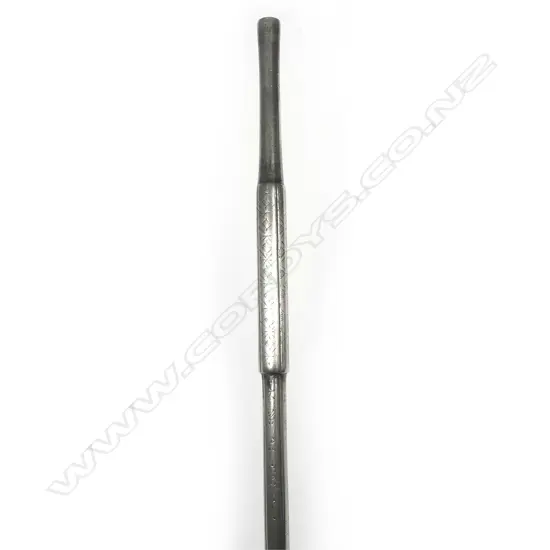 A Chinese long white brass pipe