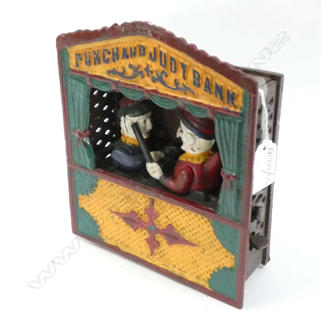 REPRODUCTION DIECAST PUNCH & JUDY MONEYBOX H.185mm Image 1++