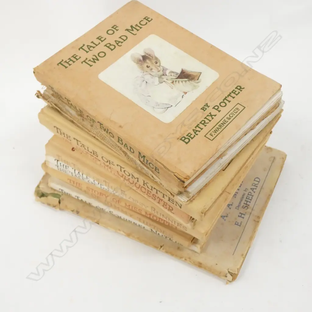 11 VINTAGE BEATRIX POTTER BOOKS (SOME A/F) & AA MILNE 'NOW WE ARE SIX' (COVER SLEEVE DAMAGED) Image 1++