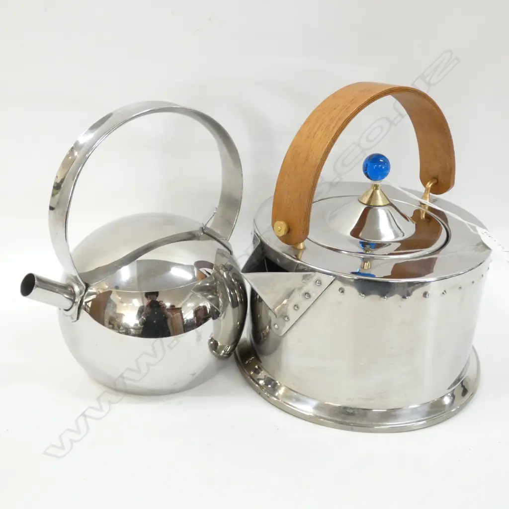 ITALIAN DESIGNER STAINLESS KETTLE & BODUM C. JORGENSEN TEAPOT Image 1++
