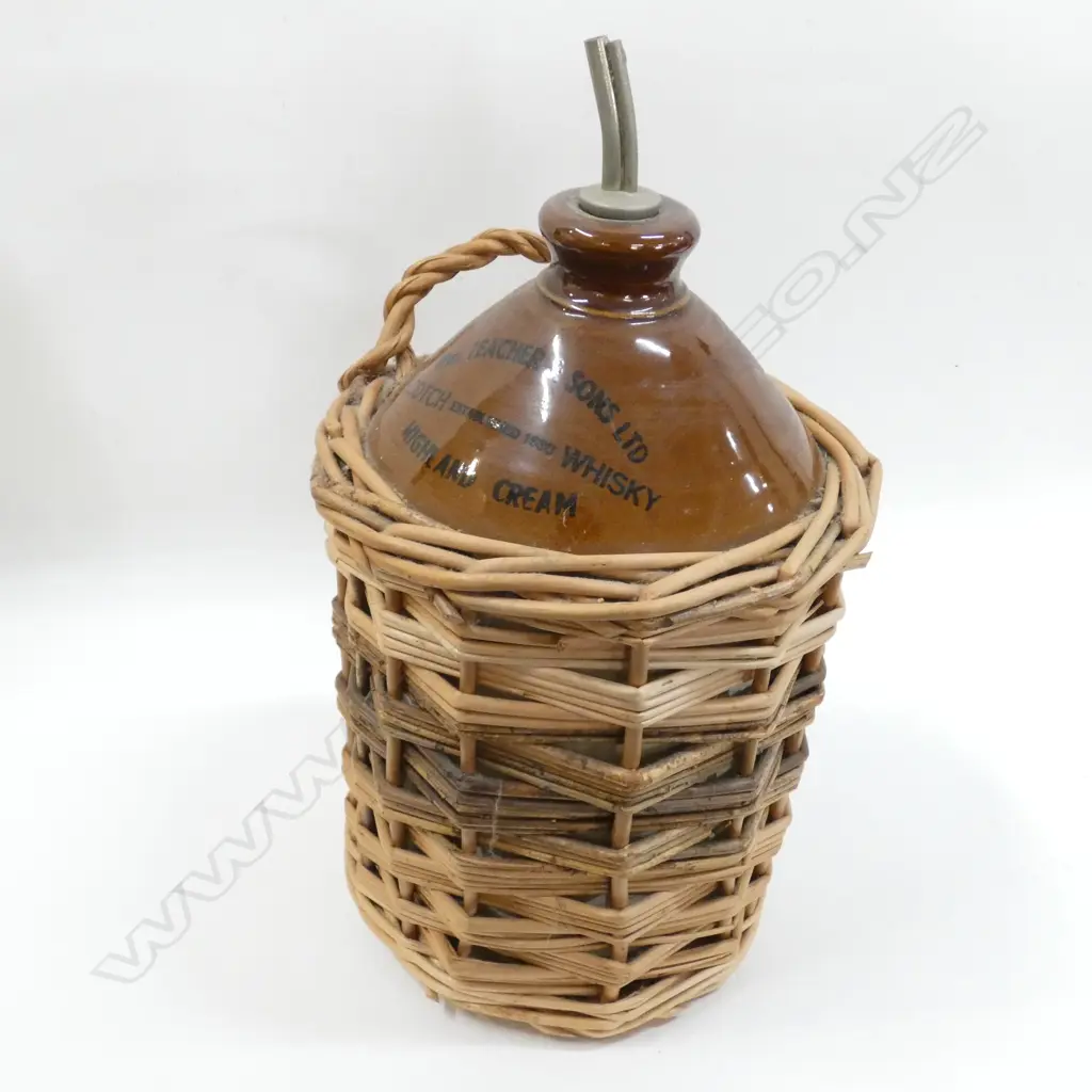 LG GALLON STONEWARE CROCK WITH WICKER BASKET COVER H. 420MM Image 1++