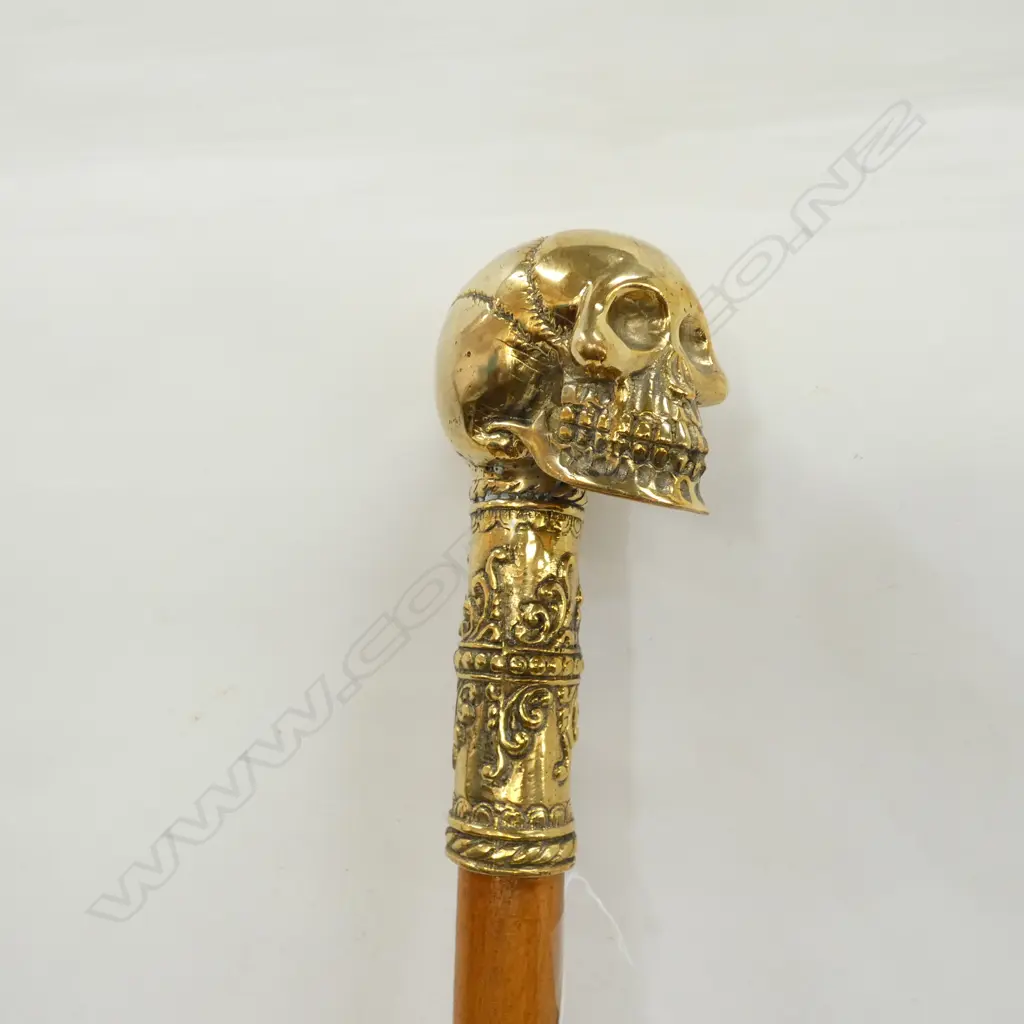BRONZE LGE SKULL HANDLED WALKING STICK L.1040mm Image 1++