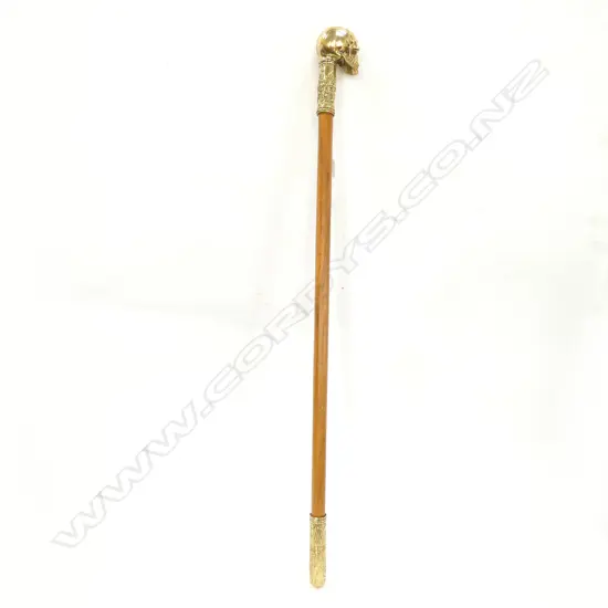 BRONZE LGE SKULL HANDLED WALKING STICK L.1040mm