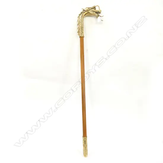 BRONZE LGE DRAGON HEAD HANDLED WALKING STICK L.1010mm