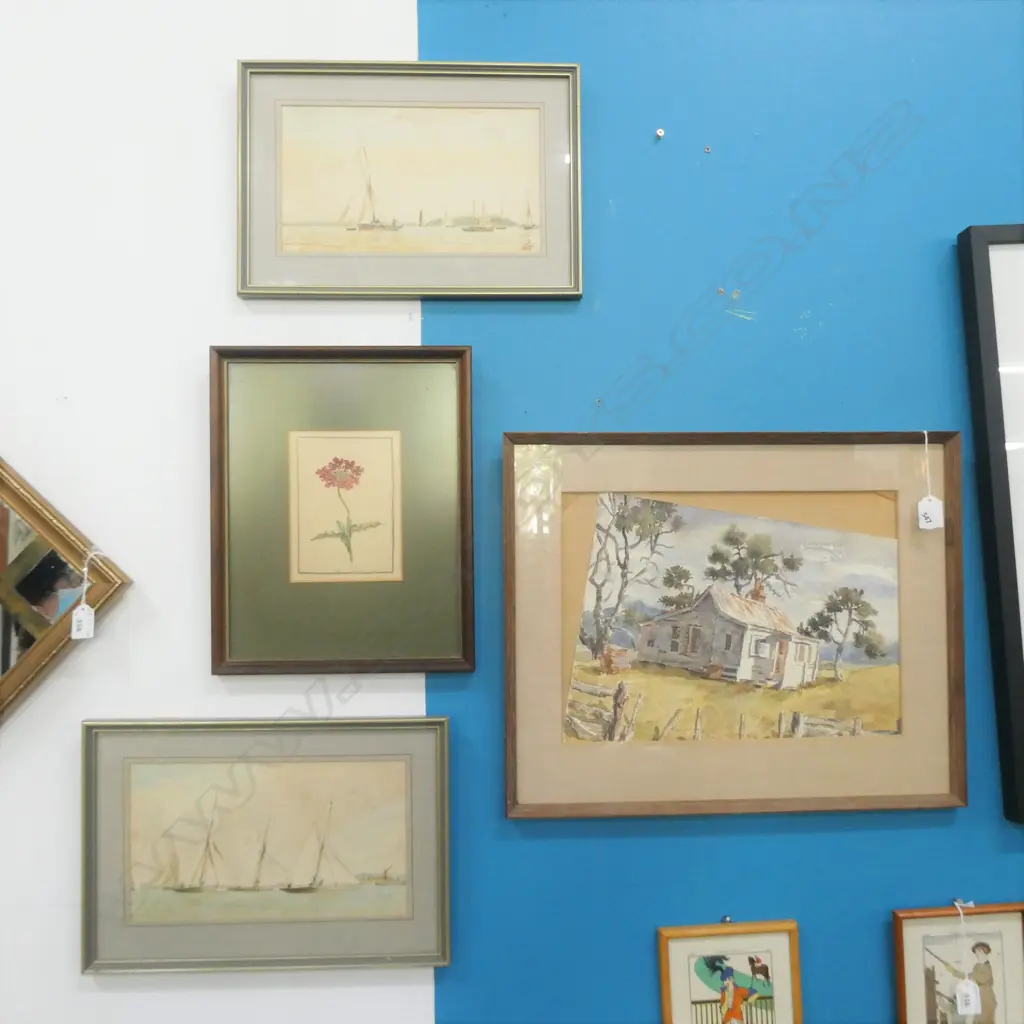 4 FRAMED WATERCOLOURS - LARGEST 370 X 270MM Image 1++