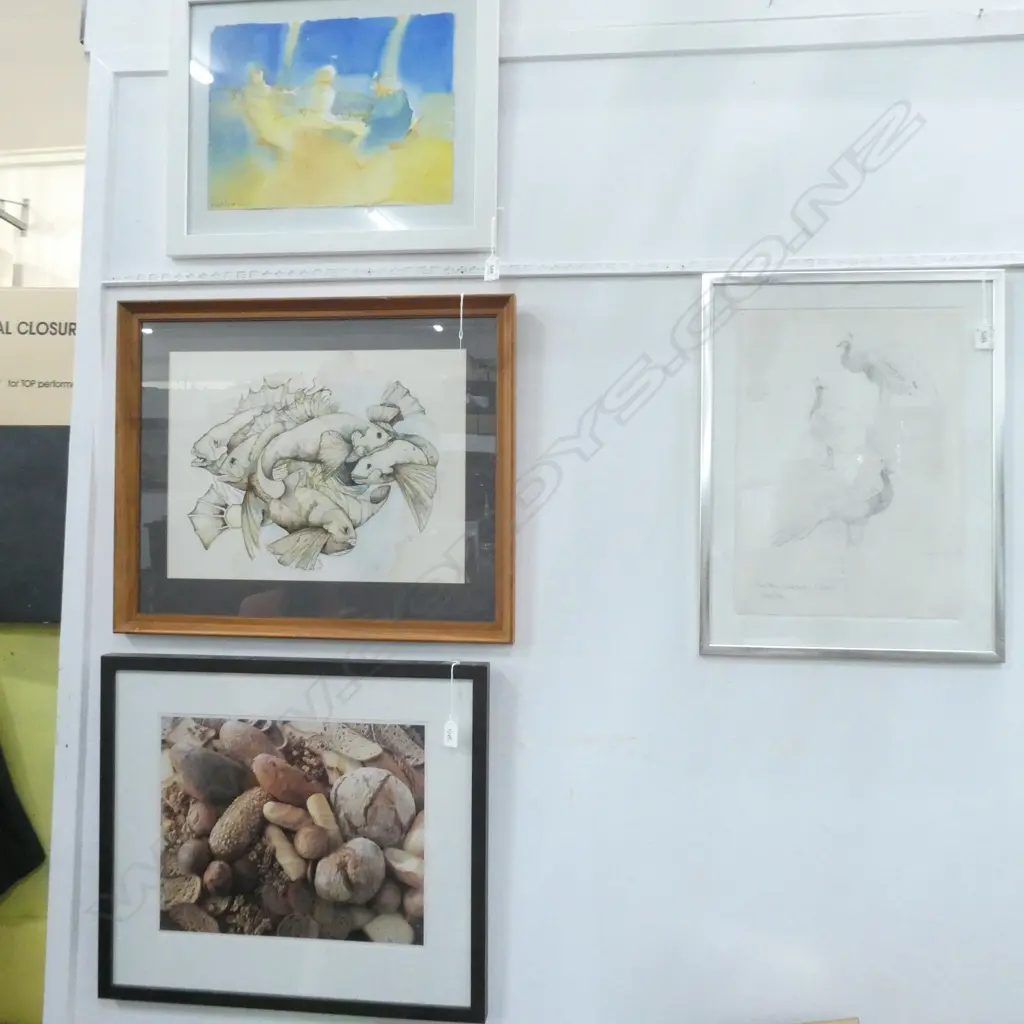 4 FRAMED PRINTS  / WATERCOLOURS LARGEST 440 X 340MM Image 1++