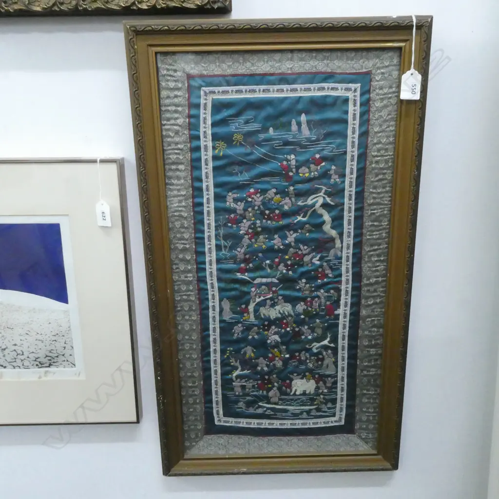 EMBROIDERED CHINESE ARTWORK 610x315mm Image 1++